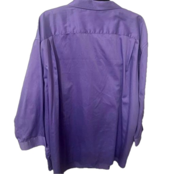 DXL Big & Tall Non-Iron Sateen Button-Up Dress Shirt English Lilac sz 24 Easter - Picture 4 of 7